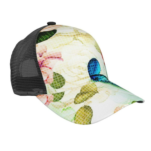 Picia Floral Vintage Pattern Trucker Hat,Baseball Cap,Sun Protection Cap,Stylish Headwear,Leisure Cap,Outdoor Sports Cap