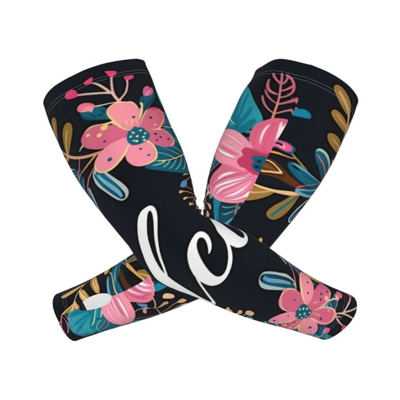 Picia Floral Welcome Sign Arm Sleeves for Men and Women - Tattoo Cover Up UPF 50+ Cooling Sports Sleeve for Basketball Golf Football-One Size