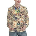 thumbnail image 1 of Picia Floral With Birds Pattern Casual Women's Hoodie, Hooded Sweatshirt with Kangaroo Pocket, Comfortable Pullover with Eye-catching Drawstrings-Medium, 1 of 7