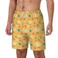 thumbnail image 1 of Picia Flowe Chicken pattern Mens Swim Trunks with Compression Liner Stretch Beach Shorts Quick Dry with Zipper Pockets No-Chafing Board Shorts-3X-Large, 1 of 9