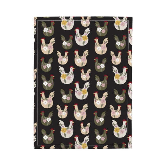 Picia Flowe Rooster Pattern Baby Soft Dot Blanket with Silky Satin Backing Baby Gifts for Boys and Girls (30" x 40")
