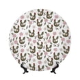 thumbnail image 1 of Picia Flowe Rooster Pattern Bone China Decorative Plate – Wall Decor with Stand and Adhesive, Elegant Ornament for Living Room, Office, or Entryway-6in, 1 of 6