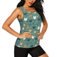 thumbnail image 1 of Picia Flowe Rooster Pattern Women's Workout Tank Top,Breathable Activewear,Slim Fit Athletic Top,Versatile Workout Moisture-wicking top-Medium, 1 of 9