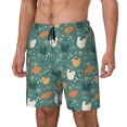 thumbnail image 1 of Picia Flowe Rooster pattern Mens Swim Trunks with Compression Liner Stretch Beach Shorts Quick Dry with Zipper Pockets No-Chafing Board Shorts-XX-Large, 1 of 9