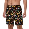 thumbnail image 1 of Picia Flowe Rooster pattern Mens Swim Trunks with Compression Liner Stretch Beach Shorts Quick Dry with Zipper Pockets No-Chafing Board Shorts-XX-Large, 1 of 9