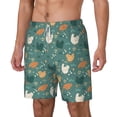 thumbnail image 1 of Picia Flowe Rooster pattern Mens Swim Trunks with Compression Liner Stretch Beach Shorts Quick Dry with Zipper Pockets No-Chafing Board Shorts-Medium, 1 of 9
