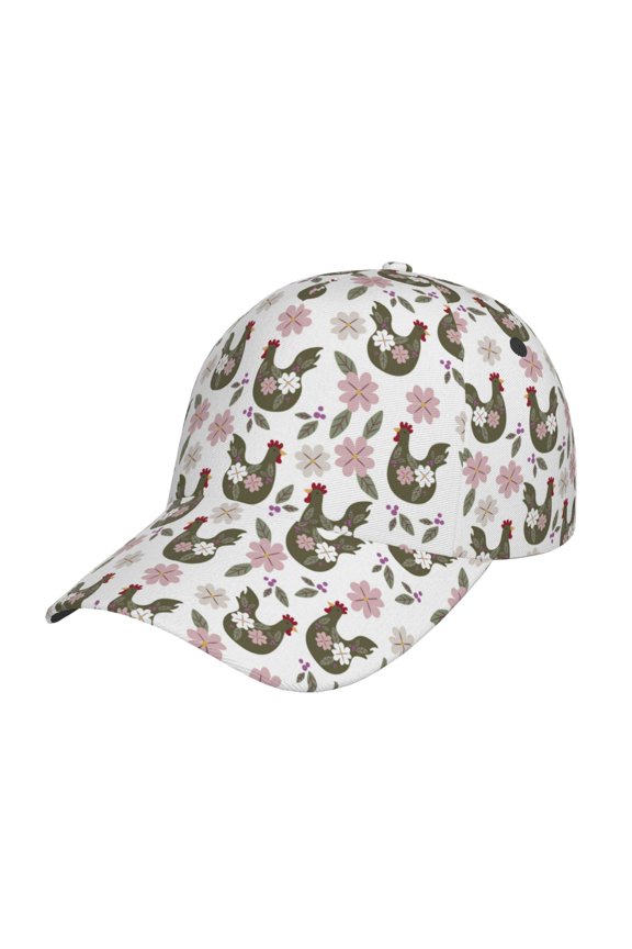 Flowe Rooster pattern Trucker Low Profile Hat Men Women Baseball Cap Dad Hat Adjustable Unconstructed Plain Cap