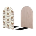 thumbnail image 1 of Picia Flower Chicken Pattern Wood Bookends for Shelves,Non-slip Bookends, Heavy Duty Wooden Bookend Support,1 Pair, 1 of 8