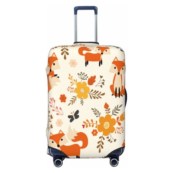 Picia Flower Fox Luggage Protector Cover Thicken Suitcase Protector Cover Fit 18-32 Inch Luggage-Small