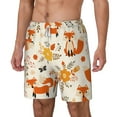 thumbnail image 1 of Picia Flower Fox pattern Mens Swim Trunks with Compression Liner Stretch Beach Shorts Quick Dry with Zipper Pockets No-Chafing Board Shorts-XX-Large, 1 of 9