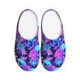 thumbnail image 1 of Picia Flower Happy Skull for Women's Lamb-hug Comfy Fleece House Slippers Memory Foam, Slip-on House Shoes Indoor Outdoor-37/38, 1 of 7