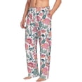 thumbnail image 1 of Picia Flower Leaves Mens Soft Woven Cotton Elastic Waistband Sleep Pajama Pant Lounge Sleep Pant With Pockets And Drawstring-XX-Large, 1 of 9