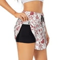 thumbnail image 1 of Picia Flower Leaves Pattern Women's 2 in 1 Athletic Running Shorts High Waisted Workout Casual Gym Sweat Shorts with Comfy Liner Zipper Pockets-Medium, 1 of 9