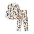 thumbnail image 1 of Picia Flower Pattern Men’s Long-Sleeve Sleepwear Set - Soft 2-Piece Loungewear with Pockets, Comfy PJs for Relaxing Nights-X-Large, 1 of 7