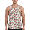 thumbnail image 1 of Picia Flower Printed Men’s Performance Tank, Men's Workout Tank Top Moisture-Wicking Tank Top Muscle tee, Breathable Workout Shirt-Small, 1 of 7