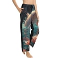 thumbnail image 1 of Picia Flower White Dolphin Womens Soft Woven Cotton Elastic Waistband Sleep Pajama Pant Lounge Sleep Pant With Pockets And Drawstring-Small, 1 of 9