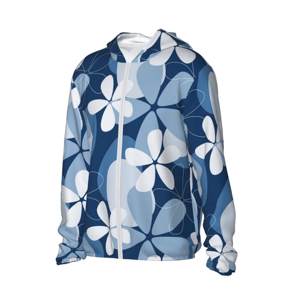 Picia Flower Women's Men's UPF 50+ Sun Protection Hoodie Shirt Long Sleeve SPF Fishing Outdoor UV Hiking Lightweight Shirts-Large