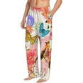 thumbnail image 1 of Picia Flowers And Birds Watercolor Mens Soft Woven Cotton Elastic Waistband Sleep Pajama Pant Lounge Sleep Pant With Pockets And Drawstring-X-Large, 1 of 9