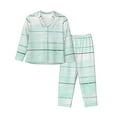 thumbnail image 1 of Picia Flowers And Turquoise Wooden Pattern Women’s Long-Sleeve Sleepwear Set - Soft 2-Piece Loungewear with Pockets, Comfy PJs for Relaxing Nights-Medium, 1 of 7