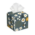 thumbnail image 1 of Picia Flowers and Bee Pattern Tissue Box Cover,PVC Leather Square Holder,Tissue Box Holder with Magnetic Bottom,Facial Paper Organizer Dispenser-5.2"X5.2"X5.2", 1 of 8