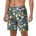 thumbnail image 1 of Picia Flowers and Bee pattern Mens Swim Trunks with Compression Liner Stretch Beach Shorts Quick Dry with Zipper Pockets No-Chafing Board Shorts-X-Large, 1 of 9