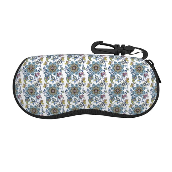 Picia Flowers and Butterflies Print Sunglasses Case, Eyeglasses Case Protector Large Glasses Case, Key Lock Case Protective Glasses Holder Eyeglasses Cases