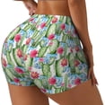 thumbnail image 1 of Picia Flowers and Cactus Printed Workout Shorts for Women Seamless Scrunch Butt Lifting High Waisted Yoga Gym Booty Running Moisture-wicking Short Pants-Small, 1 of 9