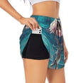 thumbnail image 1 of Picia Flowers in Glass Vase Pattern Women's 2 in 1 Athletic Running Shorts High Waisted Workout Casual Gym Sweat Shorts with Comfy Liner Zipper Pockets-XX-Large, 1 of 9
