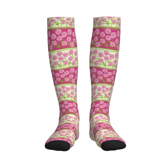 Picia Flowers Printed Sports Compression Socks - 15-20mmHg Graduated Compression, High-Performance Soft and Breathable Socks for Men and Women