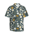 thumbnail image 1 of Picia Flowers and Bee Gentle Cotton Regular Fit Short Sleeve Casual Hawaiian Shirt for Men-Large, 1 of 1