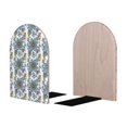 thumbnail image 1 of Picia Flowers and Butterflies Pattern Wood Bookends for Shelves,Non-slip Bookends, Heavy Duty Wooden Bookend Support,1 Pair, 1 of 1