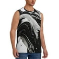 thumbnail image 1 of Picia Fluid Black White Paint Swirls mens Cotton Tank Undershirts , Moisture-wicking Ribbed Tanks, Lightweight Cotton Tank Undershirts-Large, 1 of 8