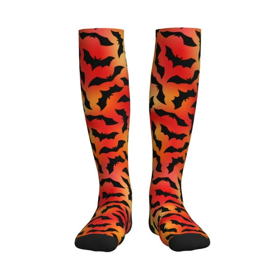 Picia Flying Black Bat Printed Sports Compression Socks - 15-20mmHg Graduated Compression, High-Performance Soft and Breathable Socks for Men and Women