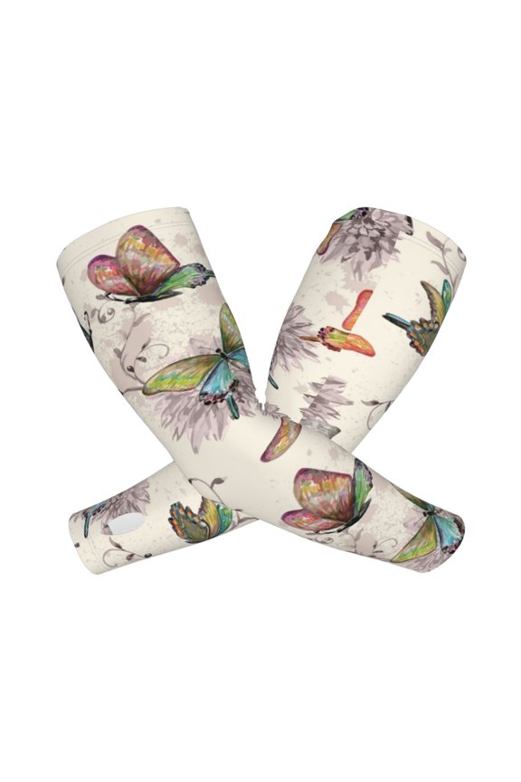 Flying Butterflies-1 Arm Sleeves for Men and Women - Tattoo Cover Up UPF 50+ Cooling Sports Sleeve for Basketball Golf Football-One Size