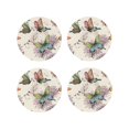 thumbnail image 1 of Picia Flying Butterflies-1 Printed Leather Coasters for Drinks, 4" Drink Coasters Set of 4 for Tabletop Protection, Handmade Luxurious Home Décor and Housewarming Gift -Round Shape, 1 of 6