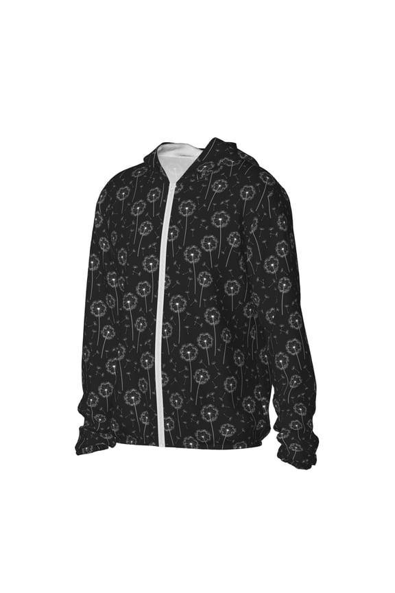 Flying Dandelion Women's Men's UPF 50+ Sun Protection Hoodie Shirt Long Sleeve SPF Fishing Outdoor UV Hiking Lightweight Shirts-XX-Large