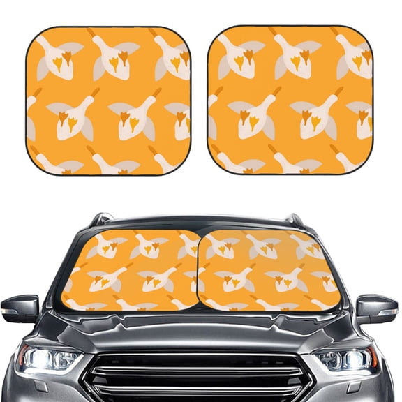 Picia Flying Ducks 2 Piece Car Windshield Sun Shade Foldable | Foldable Sun Shield for Front Window Blocks UV Rays and Keeps Your Vehicle Cool-Medium