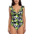 thumbnail image 1 of Picia Football Blooming Jelly Womens Tummy Control Bathing Suits Slimming Ruffle Swimsuit One Piece Lace Swimwear-, 1 of 8