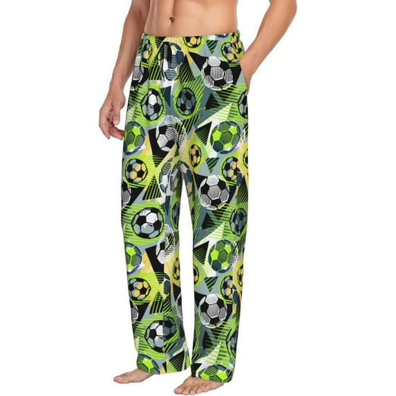 Picia Football Doodle Mens Soft Woven Cotton Elastic Waistband Sleep Pajama Pant Lounge Sleep Pant With Pockets And Drawstring-XX-Large