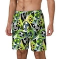 thumbnail image 1 of Picia Football Doodle pattern Mens Swim Trunks with Compression Liner Stretch Beach Shorts Quick Dry with Zipper Pockets No-Chafing Board Shorts-Small, 1 of 9