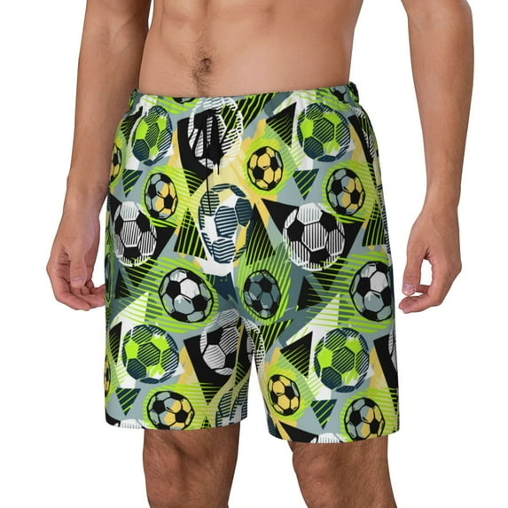 Picia Football Doodle pattern Mens Swim Trunks with Compression Liner Stretch Beach Shorts Quick Dry with Zipper Pockets No-Chafing Board Shorts-Small