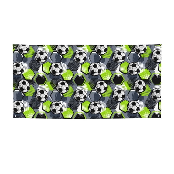 Picia Football Pattern Party Banner, Festive Decoration, Holiday Banner, Celebration Decor, Event Banner, Reusable Party Banner-Medium