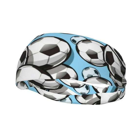 Picia Football Soccer Ball Print Mens Running Headband,Mens Sweatband Sports Headband for Running,Cycling,Basketball,Yoga,Fitness Workout