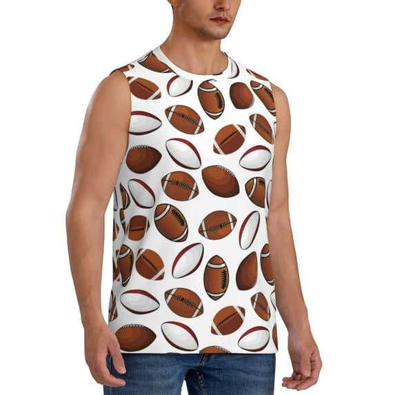 Picia Football mens Cotton Tank Undershirts , Moisture-wicking Ribbed Tanks, Lightweight Cotton Tank Undershirts-X-Large