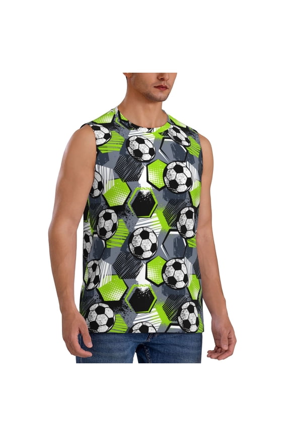 Football mens Cotton Tank Undershirts , Moisture-wicking Ribbed Tanks, Lightweight Cotton Tank Undershirts-X-Large
