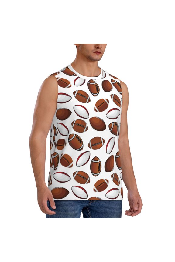 Football mens Cotton Tank Undershirts , Moisture-wicking Ribbed Tanks, Lightweight Cotton Tank Undershirts-XX-Large