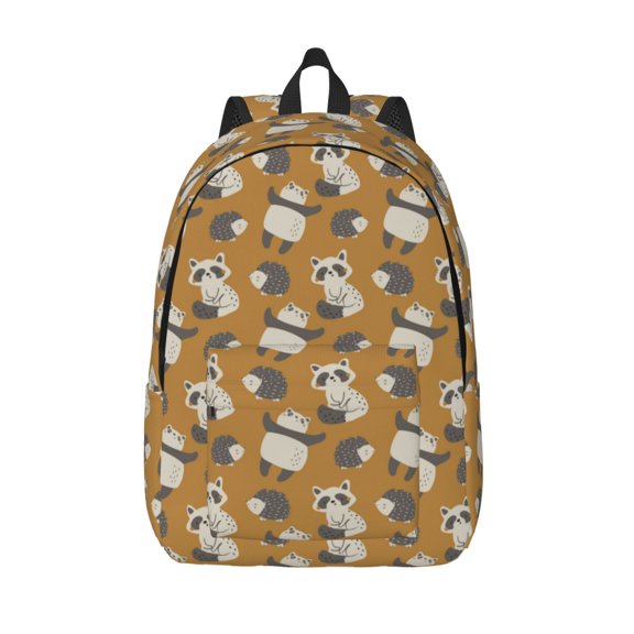 Picia Forest Animal Printed Canvas Daypack - Stylish and Durable Vintage Compact Backpack - Class, Work, Travel, or Laptop Bookbag,Organized Compartments-Small