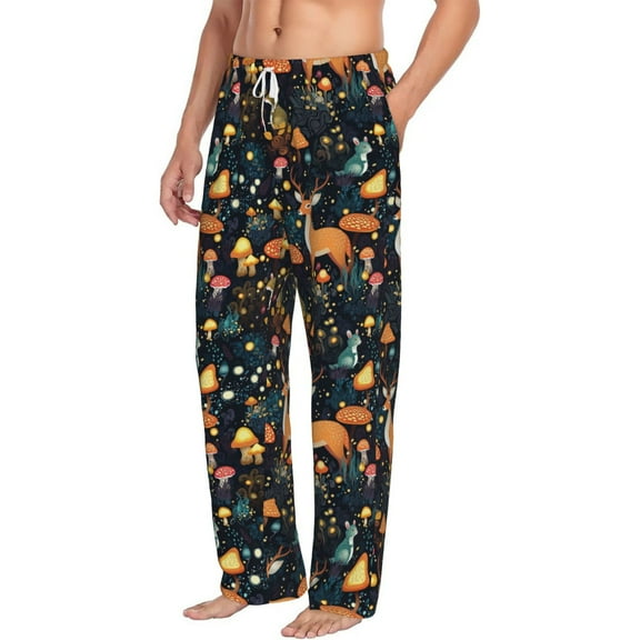Picia Forest Elf Mens Soft Woven Cotton Elastic Waistband Sleep Pajama Pant Lounge Sleep Pant With Pockets And Drawstring-Medium
