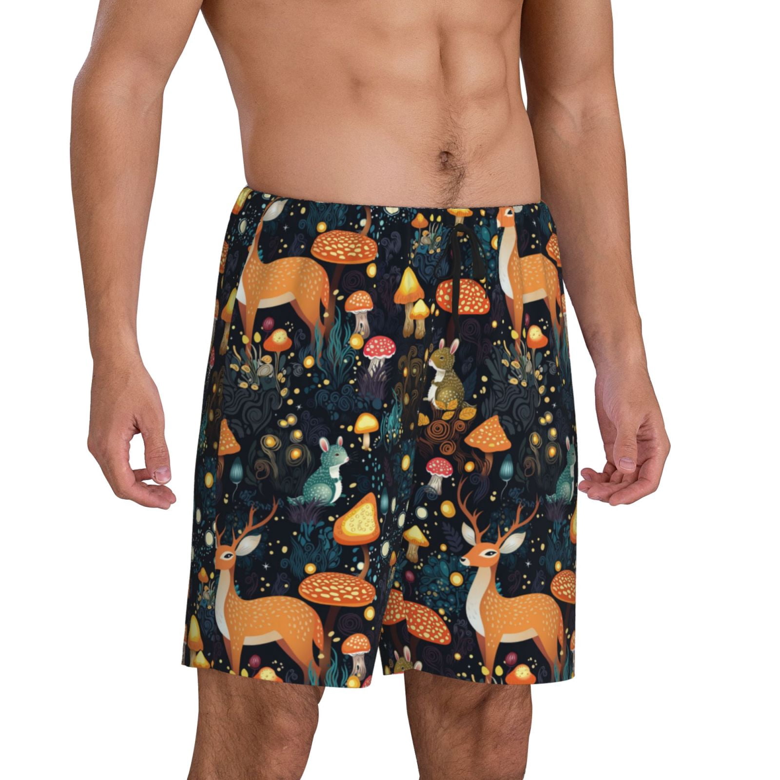 Picia Forest Elf Pajama Shorts for Men, Men's Pajama Bottoms, Sleepwear,Short Pajama Pants-4X-Large