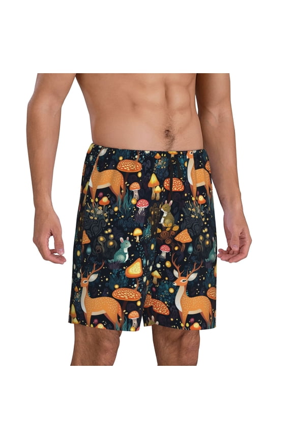 Forest Elf Pajama Shorts for Men, Men's Pajama Bottoms, Sleepwear,Short Pajama Pants-4X-Large